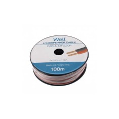 Cablu difuzor rosu/negru 2x0.5mmp CCA Well LSP-CCA0.50BR-100-WL