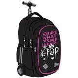 Cumpara ieftin Ghiozdan Troler ST.Right, colectia K-Pop Rhythm, TB01, roti silicon, 44x32x25 cm