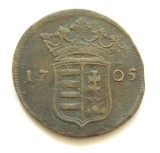 q688 UNGARIA AUSTRIA X POLTURA 1705 REVOLUTIA PRICIPELUI RAKOCZI FERENC II cupru XF