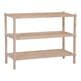 Cumpara ieftin Raft pentru pantofi cu capacitate de 9 perechi Steper, Lemn de brad, Natur, 64x26x48 cm