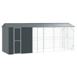 vidaXL Cușcă pentru păsări Antracit 645 x 208 x 247 cm Oțel galvanizat 3325154