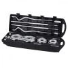 Set Gantere si Haltere Reglabile 55kg HMS STC55 FitLine Training, Otel Cromat, Valiza cu Roti, Ideal Acasa/Gym