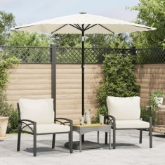 vidaXL Umbrelă soare de grădină st&acirc;lp din oțel, alb 223x223x213cm