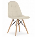 Scaun stil scandinav, Artool, Dumo, catifea, lemn, bej, 45x53x84 cm GartenVIP DiyLine