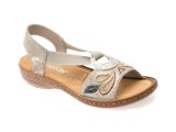 Sandale RIEKER argintii, 608B4, din piele ecologica