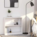 Biblioteca Gossi, Alb, 80x24x75 cm, Lemn Prelucrat, 2 Niveluri, Rafturi Carti, Living, Depozitare