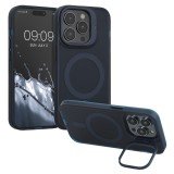 Husa Kwmobile pentru Apple iPhone 14 Pro, Albastru inchis/Transparent, Silicon, 61937.17, Plastic, Carcasa