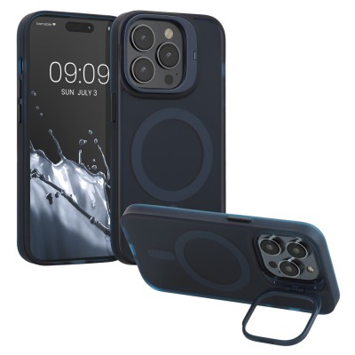 Husa Kwmobile pentru Apple iPhone 14 Pro, Albastru inchis/Transparent, Silicon, 61937.17 foto