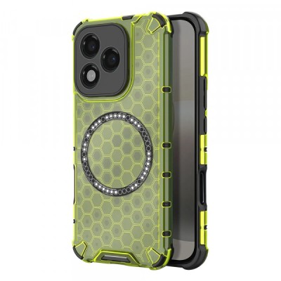 Husa MagSafe pentru Honor 400 Lite, Techsuit, HoneyComb Shield, Verde foto