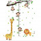 Sticker autocolant metru masurare inaltime copii, Girafa si Leul, diagrama inaltimii, Galben, 180 cm, antadesim&reg;