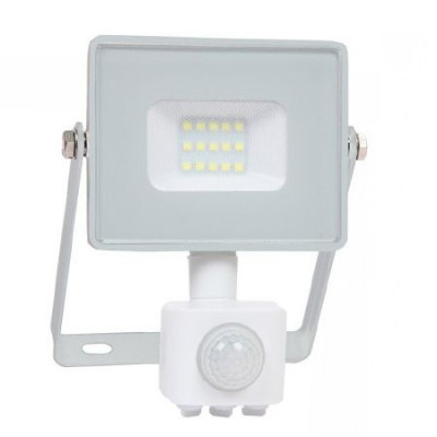Reflector LED SMD, 10 W, 6400 K alb rece, 800 lm, senzor miscare, alb foto