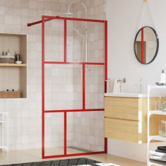 vidaXL Paravan de duș walk-in roșu 115x195 cm sticlă ESG transparentă