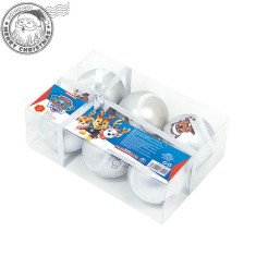 Set 6 Globuri brad Craciun Paw Patrol argintii foto