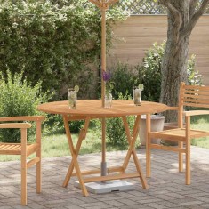 vidaXL Masă de grădină pliabilă, &Oslash; 110x75 cm, lemn masiv de tec 362618
