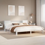 VidaXL Pat cu bibliotecă fără saltea, 180x200 cm, lemn masiv de pin
