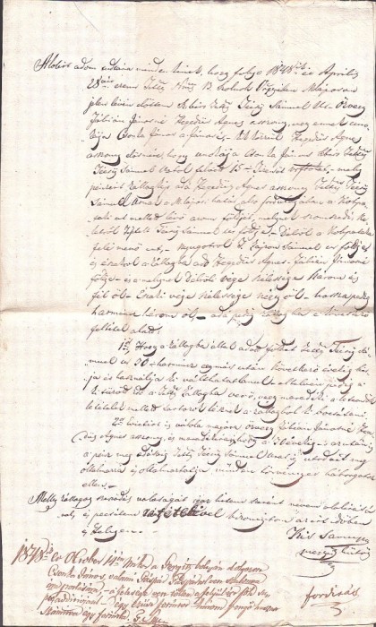 A3750N Contract de &icirc;mprumut florini renani cu zălogire de păm&acirc;nturi, 1848, T&acirc;rgu Lăpuș, limba maghiară, h&acirc;rtie cu filigran