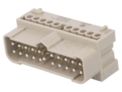 Conector HARTING HDC tată 16A 500V 20 pini PE inserturi contact foto