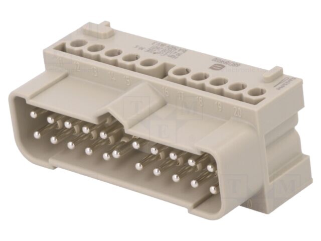 Conector HARTING HDC tată 16A 500V 20 pini PE inserturi contact