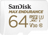 Card de memorie SanDisk micro SD Max Endurance Video 64 GB, Class 10, V30, UHS U3 + adaptor