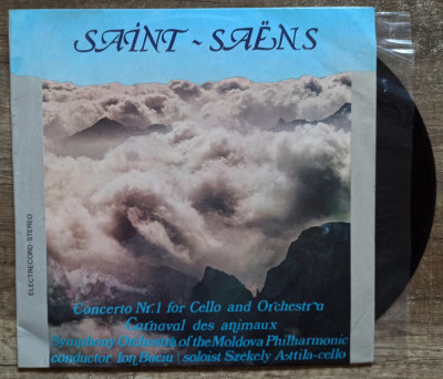 Saint-Saens, concerto nr. 1 for cello and orchestra// disc vinil foto