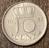 C50 - Moneda foarte veche - Olanda - 10 centi - 1951