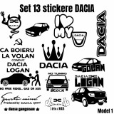 Set 13 Stickere DACIA , Autocolante Tuning Auto Personalizate
