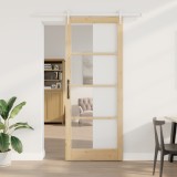 Ușă Glisantă vidaXL cu Set de Accesorii 93x232 cm din Lemn Masiv de Pin