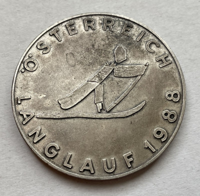 Medalie din bronz argintat, ski fond 1988 AUSTRIA foto