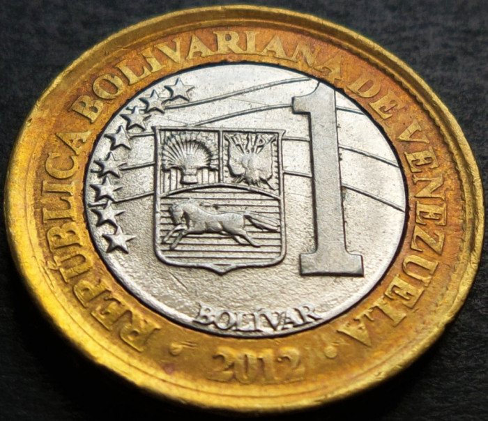 Moneda bimetal 1 BOLIVAR - VENEZUELA, anul 2012 * cod 1951