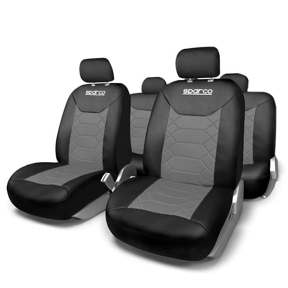 Huse Scaune Auto Mini One - Sparco Sport Gri - Negru 11 Buc | Okazii.ro