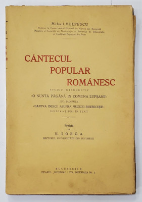 CANTECUL POPULAR ROMANESC - MIHAIL VULPESCU 1930 foto