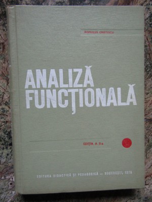 ANALIZA FUNCTIONALA - ROMULUS CRISTESCU foto