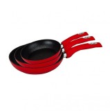 Cumpara ieftin Set 3 Tigai Marmorate Royalty Line RL-FM3 Rosii, Aluminiu Forjat, Antiaderente, Inductie, 20/24/28cm