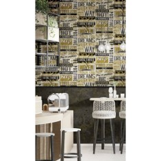 Noordwand Tapet &bdquo;Friends &amp; Coffee Marble Concrete&rdquo;, negru și maro