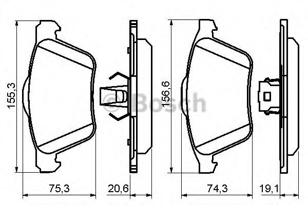 Set placute frana,frana disc VOLVO XC90 I (2002 - 2016) BOSCH 0 986 494 159