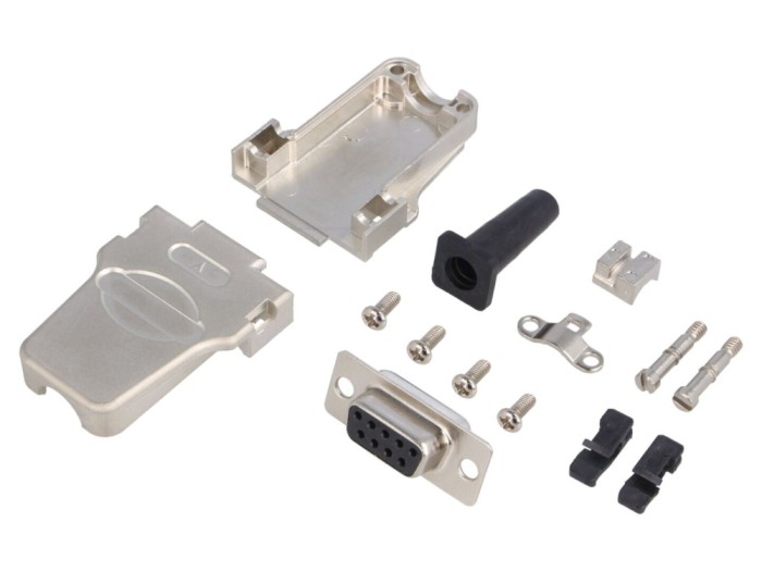 Conector D-Sub 9 pini mamă, pe cablu