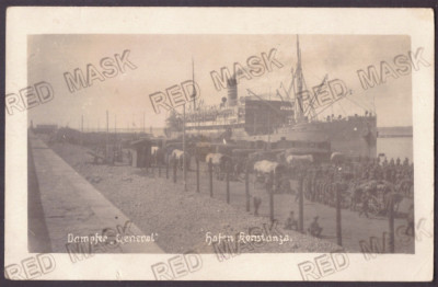 3391 - CONSTANTA, harbor, ship, Romania - old postcard, real Photo - unused foto