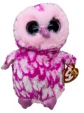 Bufnita Plus Ty Beanie Boos Roz Alb, Ochi Sclipici, 15cm, Jucarie Plus Copii, Fete Baieti, 0+ Ani
