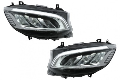 Faruri Full LED Mercedes Sprinter W907 Halogen (2019-2023) Negru Performance AutoTuning foto