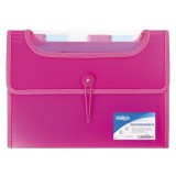 Mapa A4 extensibila cu 6 compartimente, plastic,roz
