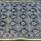 Cuvertura vintage de canapea brocat auriu, motive romburi florale 200x165cm