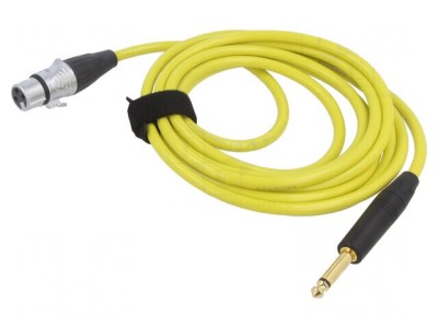 Cablu Audio Jack 6,3mm la XLR Feminin 3m Galben foto
