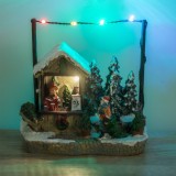 Figurine Crăciun, Casă Copii cu LED, Multicolor