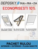 Cumpara ieftin Pachet Rulou interior opac DUA + Rulou exterior parasolar MIA + Plasa contra insectelor ZIA