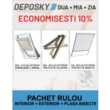 Pachet Rulou interior opac DUA + Rulou exterior parasolar MIA + Plasa contra insectelor ZIA