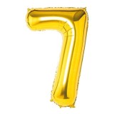 Balon aniversare folie Ropet, Auriu, cifra 7, 100 cm