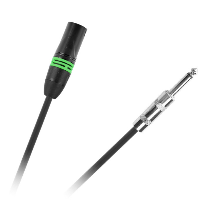 Cablu XLR 3 pini tata - JACK 6.35 mm MONO tata 3m negru BST PRO