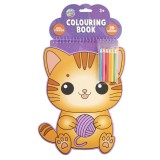 Cumpara ieftin Carte de colorat in forma de animale, Grafix, cu 6 creioane colorate