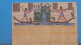 EGIPT - PLIC NECIRCULAT IMITATIE PAPIRUS CU O POZA, PESCARI ADUCIND CAPTURA.