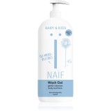 Naif Baby &amp; Kids Wash Gel gel pentru spălarea și curățarea copiilor și a bebelușilor corp si fata Refill Me 500 ml